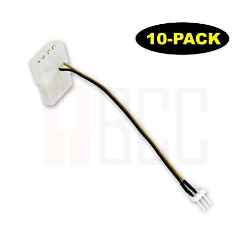(10-Pack) BuyCheapCables® 3 Pin ATX Fan to 4 Pin Molex Power Adapter Cable (5)