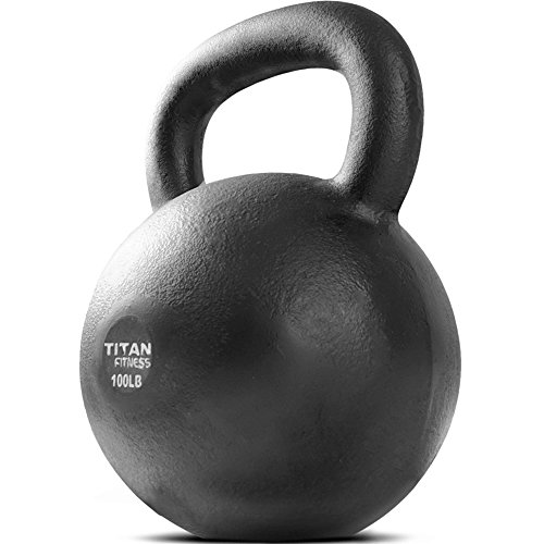 Cast Iron Kettlebell Weight 100 lb Natural Solid Titan Fitness Workout Swing
