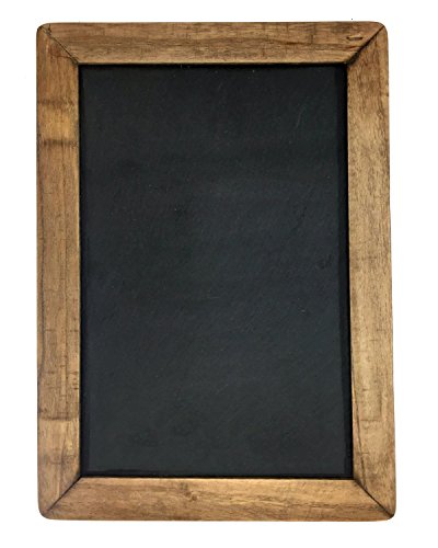 Vintage Framed Slate Kitchen Chalkboard ( 7 x 10) - Decorative Chalk Board for Rustic Wedding Signs, Kitchen Pantry & Wall Decor