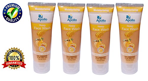 Honey and Apricot Facial Cleanser (Face Wash) 10.15 Fl.oz - ? Suitable for Combination and Dry Skin Types - ? Enriched with Vitamin E - ? Value Pack of 4 (300 Ml - 10.15 Ounces) - Apollo Pharmacy
