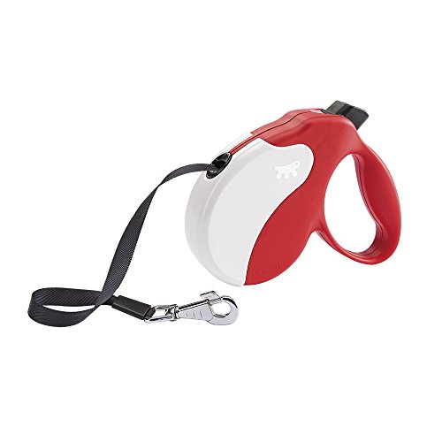 Ferplast Mini Tape Retractable Dog Lead, Red/White, 55.12 lb