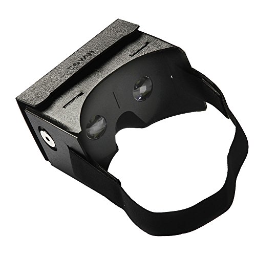 Google Cardboard Kit,Soyan 45mm Focal Length Virtual Reality Leather Waterproof Google Cardboard,DIY 3D Glasses,Unassembled Kit with NFC Chip headset Free Hand Black