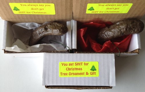 The YOU GET SHT FOR CHRISTMAS Tree Ornament and Gift-Comes in a Crappy Gift Box