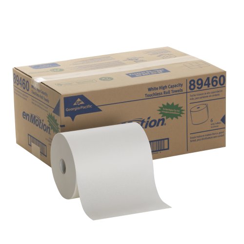 Georgia-Pacific enMotion 894-60 800' Length x 10 Width, White High Capacity Touchless Roll Towel (Roll of 6)