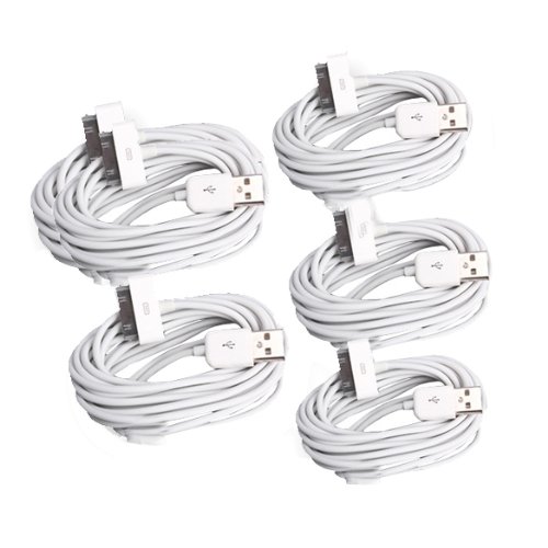 Vakind 5X 3M Long USB Cable Charger For Apple iPhone 4 4S iPod Touch iPad2 iPad3 White