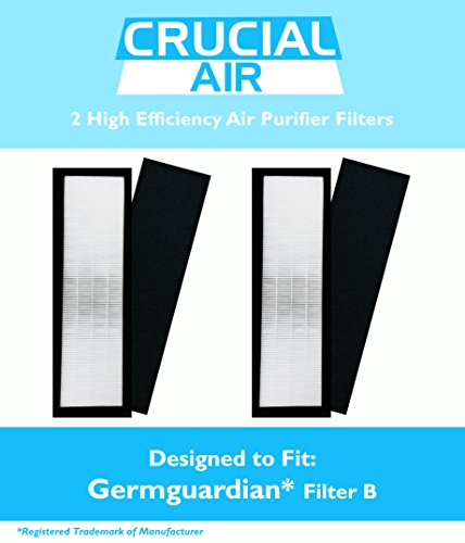 2 Germguardian Air Purifier HEPA Filter B FLT4825 Fits AC4800 Series FLT5000 FLT-5000 FLT 5000 Germ Guardian, Designed & Engineered by Crucial Air