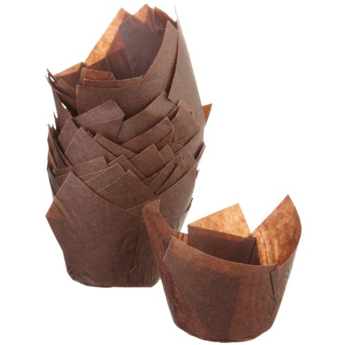 Regency Pack of 48 Tulip Standard Baking Cups, Brown