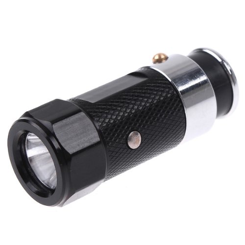 1 X 30 Lumen 3 Modes Car Cigarette Rechargeable LED Flashlight with SOS Function and Environmental Aluminum Alloy Case, Black