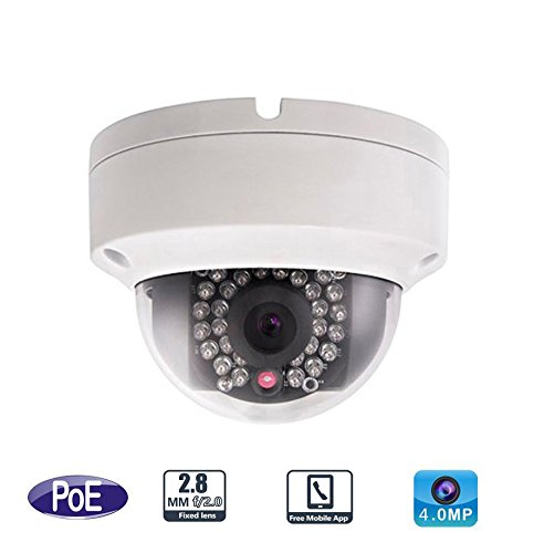 SecuPlus IP Camera 4.1MP POE HD Indoor/Outdoor Camera 2.8mm Lens 2688X1520 Dome Network Camera Audio/ Alarm True WDR Motion Detection