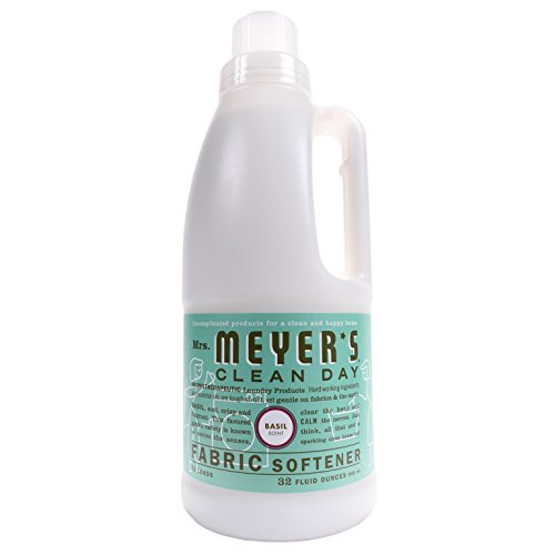 Mrs. Meyer's Clean Day Liquid Fabric Softener, Basil, 32 Fluid Ounce Bottles