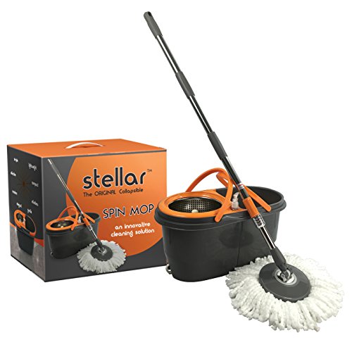 Stellar Spin Mop, 2016 Model, The Original Collapsible Spin Mop + 4 Replacement Mop Heads