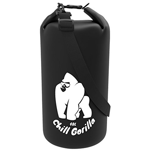 #1 Dry Bag (40L) Black Built Chill Gorilla Tough To Keep Your Stuff Dry. DryBag Guaranteed Waterproof