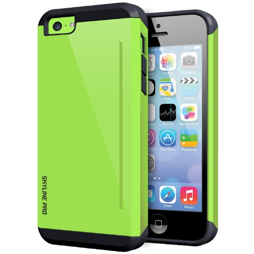 iPhone 5C Case, Obliq [Kickstand Feature] iPhone 5C Case [Skyline Pro] [Lime Green] w/ HD Screen Protector - Premium Slim Fit Dual Layer Hard Case - Verizon, AT&T, Sprint, T-Mobile, International, and Unlocked - Case for Apple iPhone 5C Lite 2013 Model