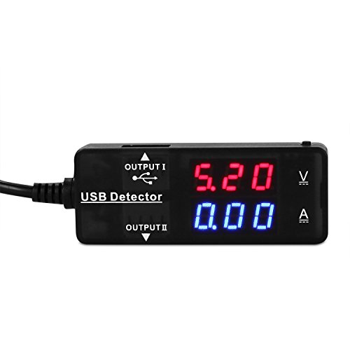 Jellas™ Bright LED Display Dual Port USB Power Meter/ USB Current Meter - Tester for Qualcomm Quick Charger 2.0