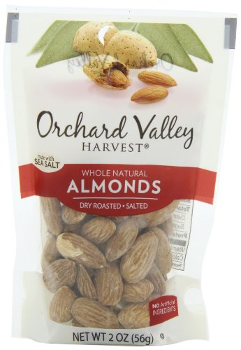 Orchard Valley Harvest, Whole Almonds, Dry Roasted Sea Salted, 2 Ounce (Pack of 12)