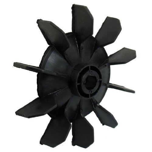 SODIAL(R) Air Compressor Part Black Plastic 14mm Inner Dia. Ten Vanes Motor Fan Blade