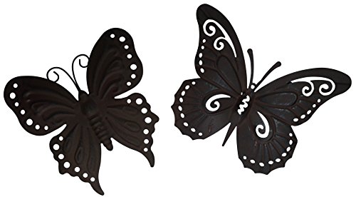 khevga Decorative Butterfly Set of 2 - wall art hanging garden metal