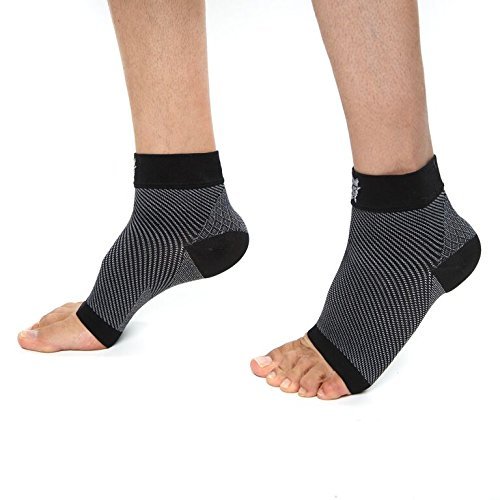Bitly Plantar Fasciitis Socks (1-Pair), Premium Ankle Support Unisex Black Compression Sleeves. Fast Relief from Swelling & Foot Pain. Promote Blood Circulation & Speedy Recovery (Small)