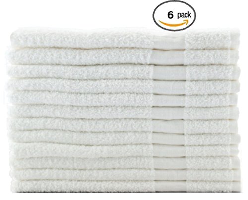 Utopia Cotton Hair Drying Towels, Easy Care, Ringspun Cotton for Maximum Softness and Absorbency 6-Pack - White (20 x 40)