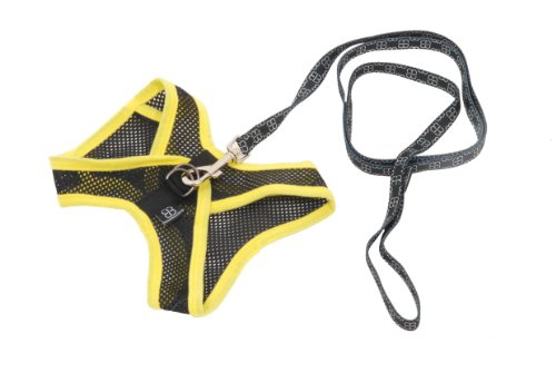 Petego Airness Harness and Leash for Dogs, Small/Medium, Yellow