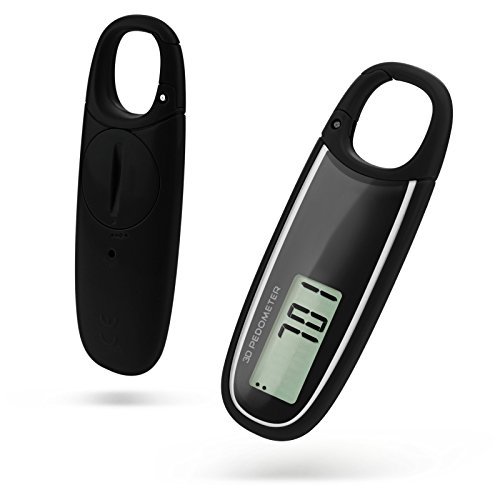 GaGa MILANO 3D Protable Accelerometer Pedometer with Carabiner Step Sensor Eesy Use for Keep Fit for Health Campaign Gifts(Black)