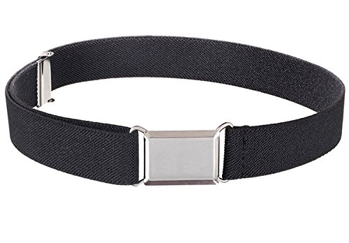 Kids Elastic Adjustable Strech Belt with Silver Square Buckle (Avail in 21 Colors)
