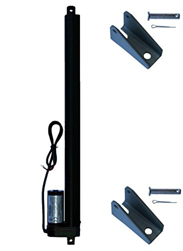 WINDYNATION 16 Inch 16 Stroke Linear Actuator 12 Volt 12V 225 Pounds lbs Maximum Lift (Includes Mounting Brackets)