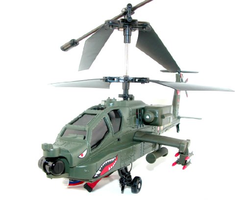 Syma S023G 3.5 CH Large AH-64 Apache Military Gyro Helicopter - 15 Inches