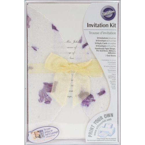 Wilton Pressed Floral Lavender Invitation Kit