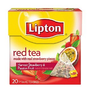 Lipton Red Tea with Harvest Strawberry and Passion Fruit Flavor, 20 bags