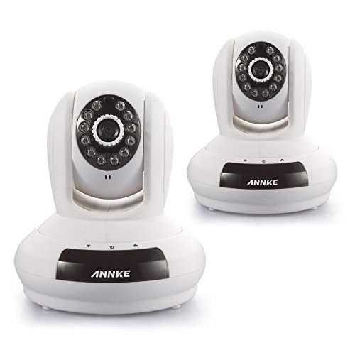 Annke® SPI 2-Pack 1280 x 720p HD Wireless Pan/Tilt Wi-Fi IP Camera with Two-Way Audio Build in Mic and Speaker Phone Remote Monitoring and Night Vision 30ft Night Vision 3.6mm Lens
