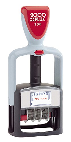 2000PLUS 4-In-1 Date Stamp and Message Stamp,Self-Inking, Red and Blue Ink (032519)
