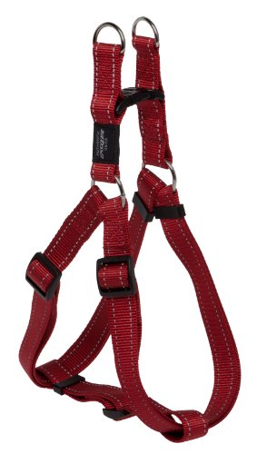 Rogz Utility Extra Large 1-Inch Reflective Lumberjack Adjustable Dog Step-in-Harness, Red