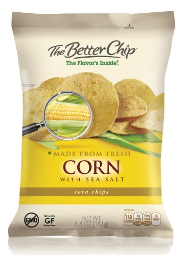 The Better Chip Tortilla Chips, Fresh Corn and Sea Salt, 6.4 Ounce (Pack of 12)