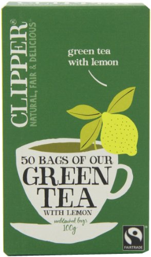 Clipper Fairtrade Green with Lemon 50 Teabags 100 g (Pack of 6)