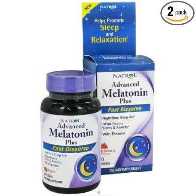 Natrol Advanced Melatonin Plus Fast Dissolve Strawberry - 60 Tablets pack of - 2