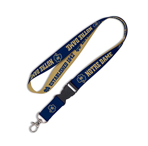 NCAA Notre Dame 31221010 Lanyard with Detachable Buckle, 3/4