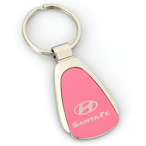 Hyundai Santa Fe Pink Tear Drop Metal Key Ring