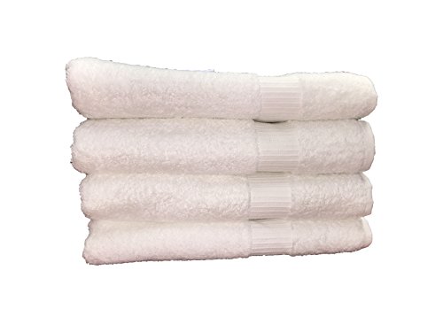 Optima Collection Silver Level 27 X 50 White Bath Towels, Set of 4, 100% Eco-Friendly Pre-Consumer Regenerated Cotton