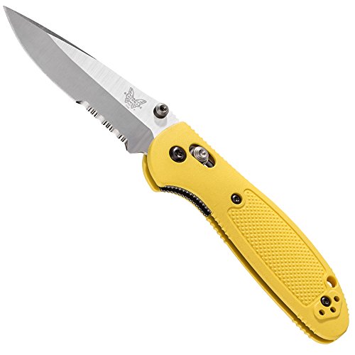Benchmade Knife 556S-YEL Mini Griptilian Combo Edge Yellow Handle