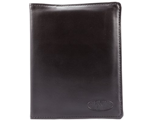 Big Skinny Leather Passport Holder Slim Wallet, Black