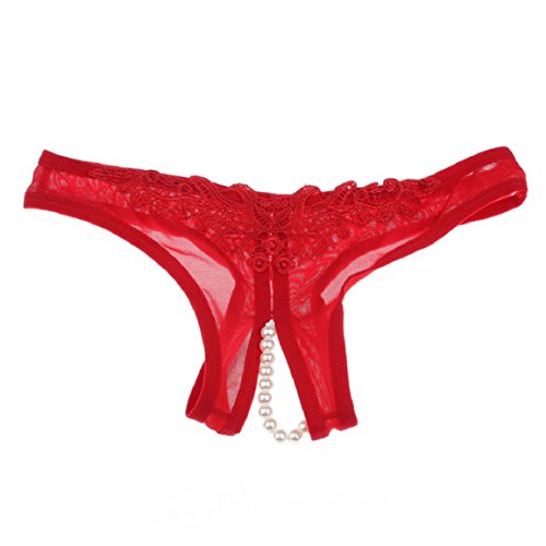 Changeshopping(TM) Underwear Open Crotch Thongs Panties (Red)