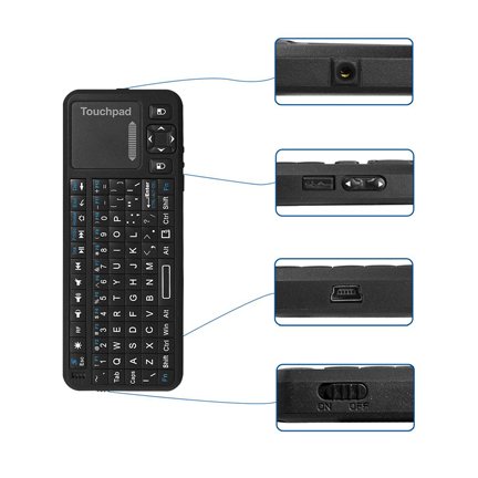 iPazzPort? Pro Mini 2.4Ghz RF Mini Wireless Keyboard with Multi Touchpad and Laser Pointer KP-810-10A