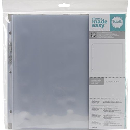 We R Memory Keepers 12 x 12 inch 3-Ring Album Page Protectors, 10 PK