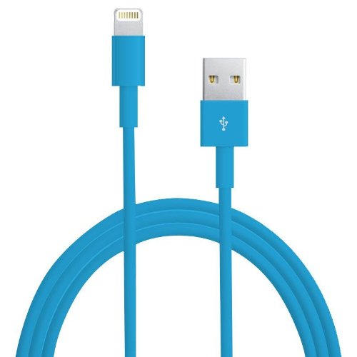 BLUE 8-pin to USB Sync Data Charger Cable compatible with iPhone 5, iPad 4 Mini iPod Touch by HTG-SHIPS FROM USA