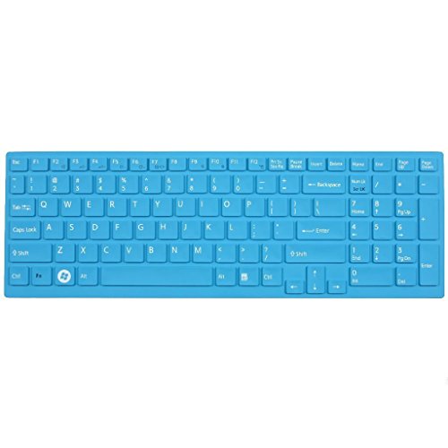 Silicone Laptop Keyboard Cover Skin Protector for Sony Vaio VPC EB EE EC EH EL CB SE Series/ Vaio SVS15 SVE15 SVT15 E15 S15 T15 15.5 inch/ VPCF2 VPC-F2 Series-Blue