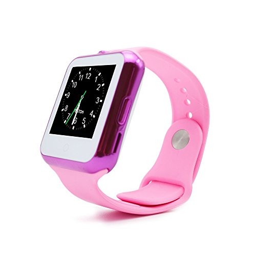 Smart Watch, TUFEN® Bluetooth Smartwatch Touch Screen Wrist Watch Support Micro SIM & 16GB TF Card, ECG Heart Rate Monitor, Pedometer and Camera for Android Smart Phones - Pink