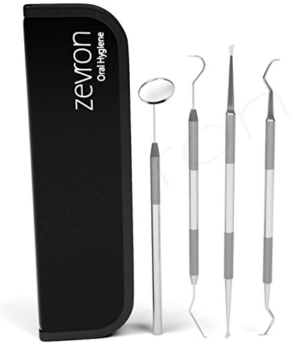 Dental Hygiene Kit For Home Use - Calculus & Plaque Remover Set - Tartar Scraper, Scaler Instrument, Tooth Pick, Mouth Mirror - Effective Teeth Cleaning Tools to Maintain High Oral Care