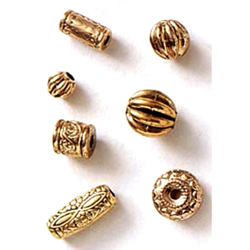 Antique Gold X11 Style Beads, Approx 32 Pc/pkg