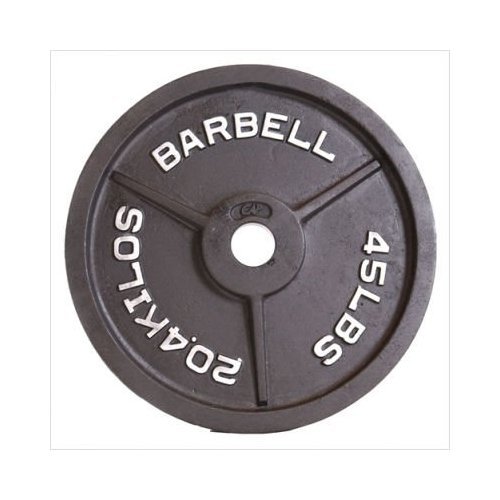 Cap Barbell Black Olympic Plate- 45 lbs